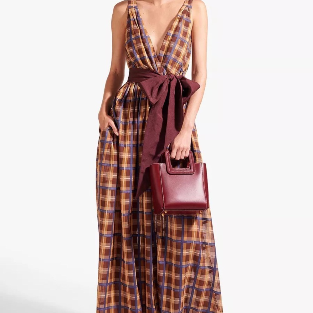 STAUD JUMPSUIT | MOCHA PLAID - XS / MOCHA PLAID